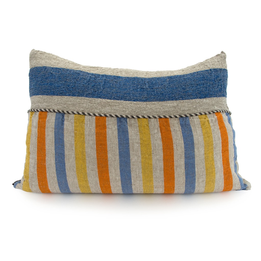 Linen Stripes Collection: Bright Mixed Stripe Rectangle Pillow