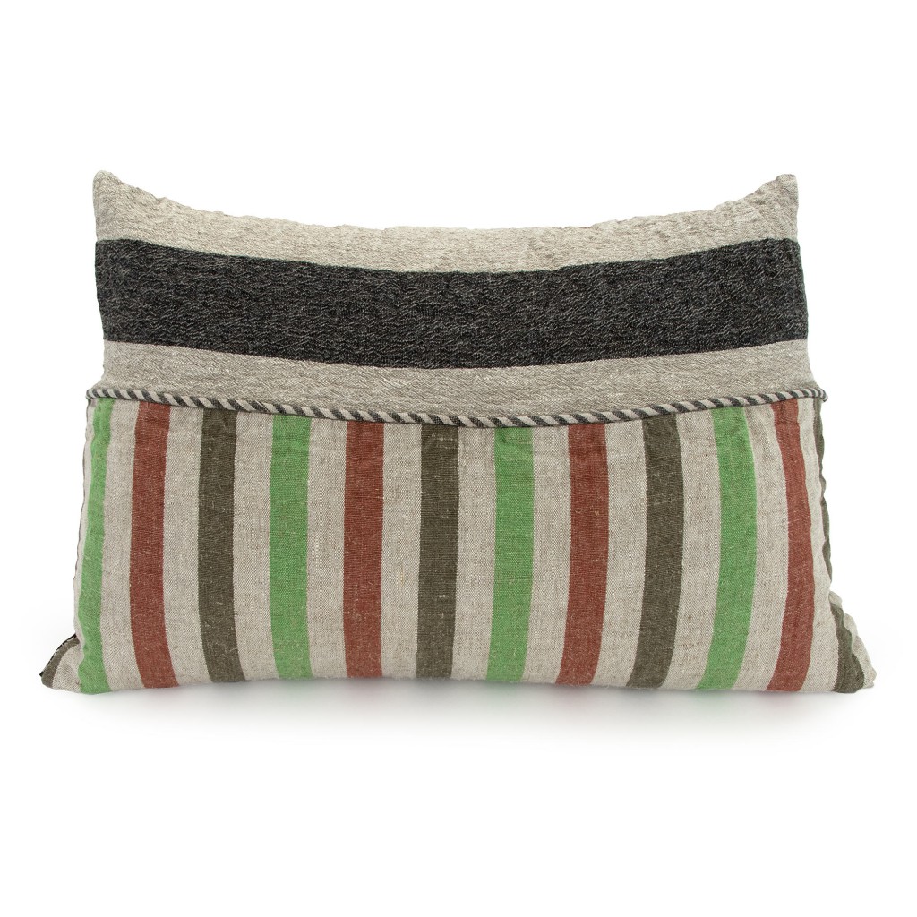 Linen Stripes Collection: Dark Mixed Stripe Rectangle Pillow