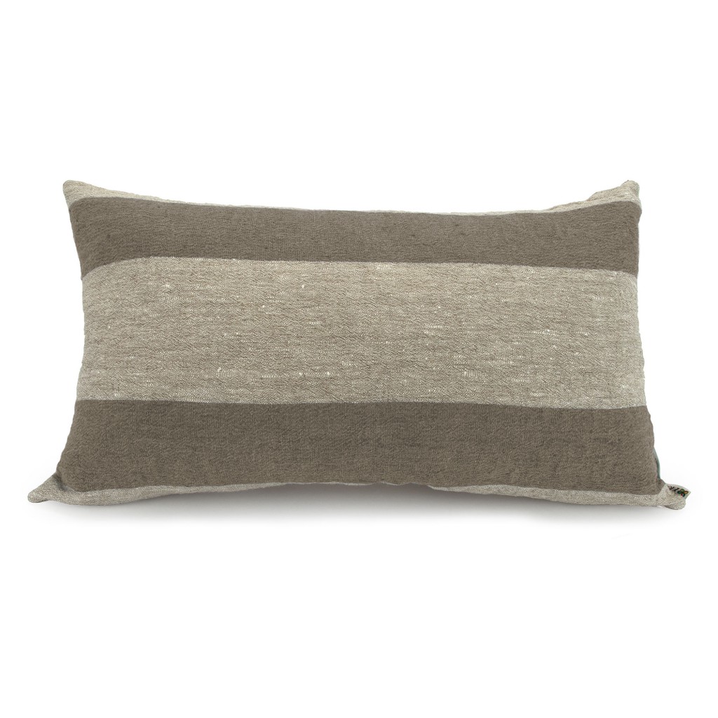 Linen Stripes Collection: Tan Stripe Linen Rectangle Pillow