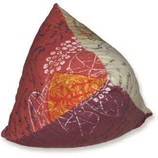 3D Pyramid Pillow - Linen Slipcover, Down Insert - 18" Height