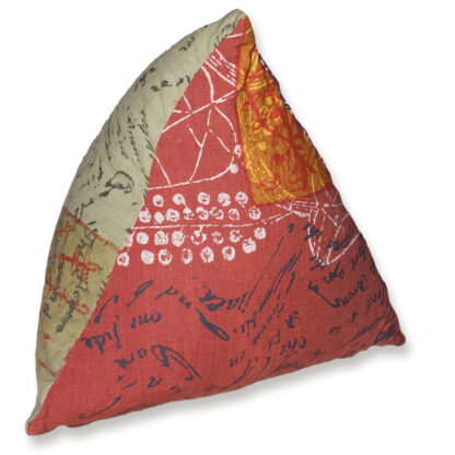 3D Pyramid Pillow - Linen Slipcover, Down Insert - 18" Height - Image 7
