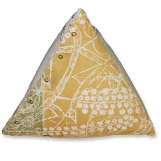 3D Pyramid Pillow - Linen Slipcover, Down Insert - 14" Height