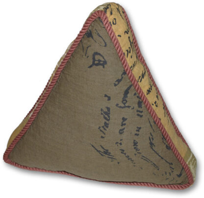 3-D Box Triangle Pillow – Linen Slipcover, Down Insert – 17″ Height