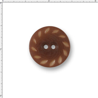 36 Ligne Rust Corozo Nut Button – Carved Hemstitch