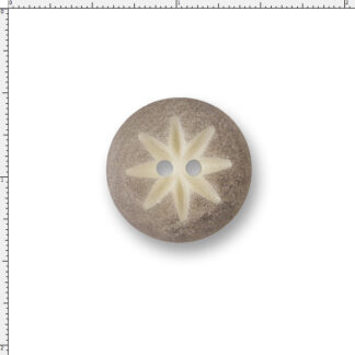 Corozo Nut Button - Carved Starburst