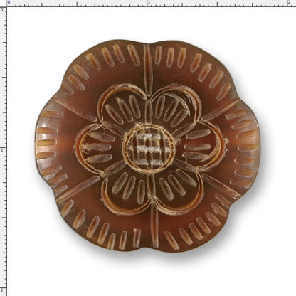 Polished Horn Flower Button – 65 Line