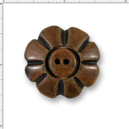 45 Ligne Carved Horn Daisy Button