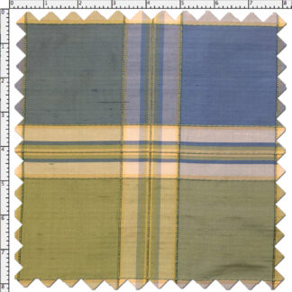 100% Silk Dupione – Mint Plaid