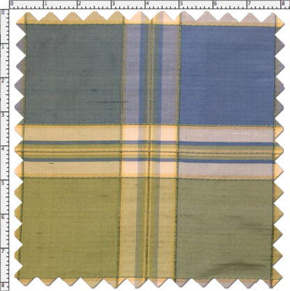 100% Silk Dupione – Mint Plaid