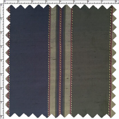 100% Silk Dupione – Navy Stripe