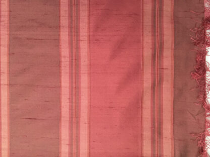 100% Silk Dupione – Mauve Stripe