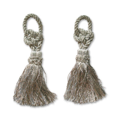 Silver Bell Tassel with Braided Knot