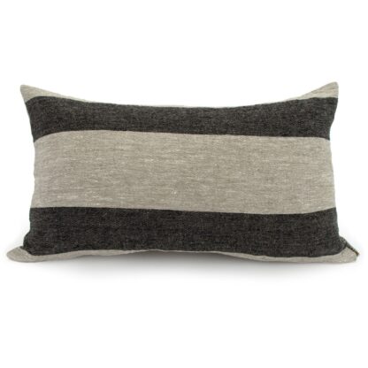 Black Wide Stripe Long Decorative Pillow