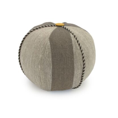 Tan Wide Stripe Ball Shape Decorative Pillow