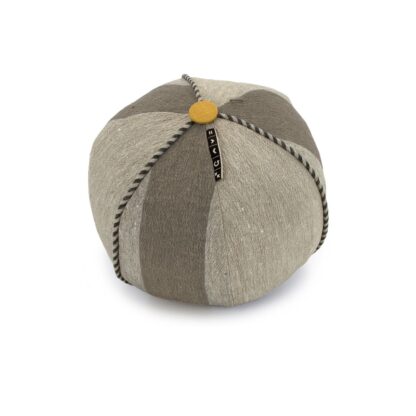 Tan Wide Stripe Ball Shape Decorative Pillow