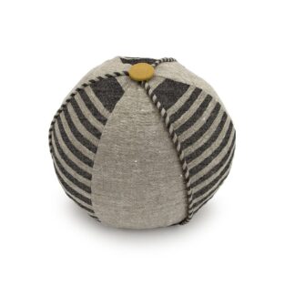 Black Mini-Stripe Ball Shape Decorative Pillow