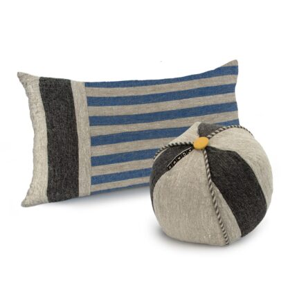 Blue Multi-Stripe Long Decorative Pillow Medley