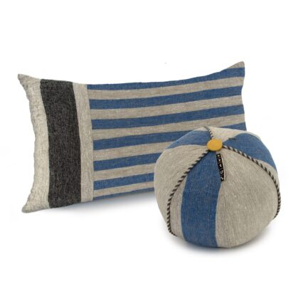 Blue Multi-Stripe Long Decorative Pillow Medley