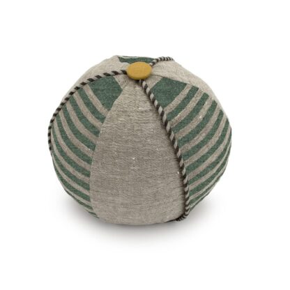 Green Mini-Stripe Ball Shape Decorative Pillow