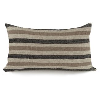 Black and Tan Thin Stripe Long Decorative Pillow