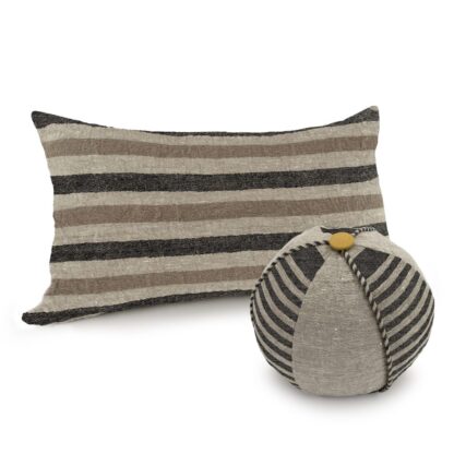 Black and Tan Thin Stripe Long Decorative Pillow Medley