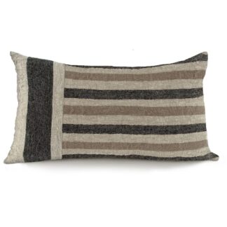 Black and Tan Multi-Stripe Long Decorative Pillow