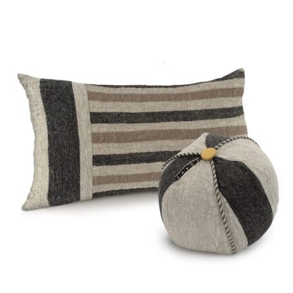 Black and Tan Multi-Stripe Long Decorative Pillow Medley