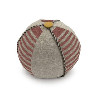 Red Mini-Stripe Ball Shape Decorative Pillow