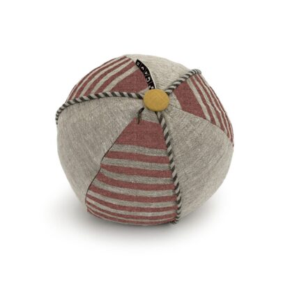 Red Mini-Stripe Ball Shape Decorative Pillow